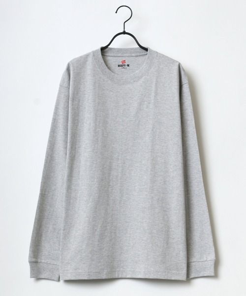 HANES（ヘインズ）の「Hanes/へインズ BEEFY/ビーフィー 無地 クルーネック ロングスリーブTシャツ/パックT/レディース メンズ（Tシャツ/カットソー・メンズ・ホワイト/ブラック/グレー/ネイビー/チャコール・M/L/XL/S）」の11枚目の写真