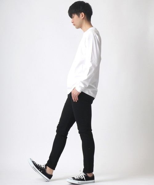 HANES（ヘインズ）の「Hanes/へインズ BEEFY/ビーフィー 無地 クルーネック ロングスリーブTシャツ/パックT/レディース メンズ（Tシャツ/カットソー・メンズ・ホワイト/ブラック/グレー/ネイビー/チャコール・M/L/XL/S）」の22枚目の写真