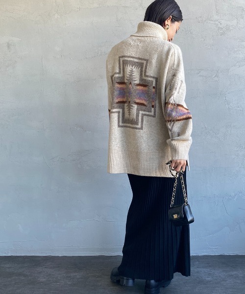 PENDLETON（ペンドルトン）の「[PENDLETON/ペンドルトン] ネイティブ柄 タートルネックニットプルオーバー（ニット/セーター・レディース・ブラック/ベージュ/アイボリー・F）」の21枚目の写真