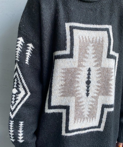 PENDLETON（ペンドルトン）の「[PENDLETON/ペンドルトン] ネイティブ柄 タートルネックニットプルオーバー（ニット/セーター・レディース・ブラック/ベージュ/アイボリー・F）」の12枚目の写真