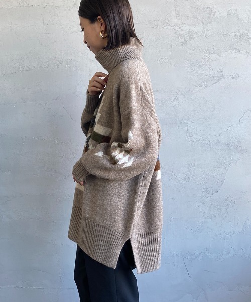 PENDLETON（ペンドルトン）の「[PENDLETON/ペンドルトン] ネイティブ柄 タートルネックニットプルオーバー（ニット/セーター・レディース・ブラック/ベージュ/アイボリー・F）」の18枚目の写真