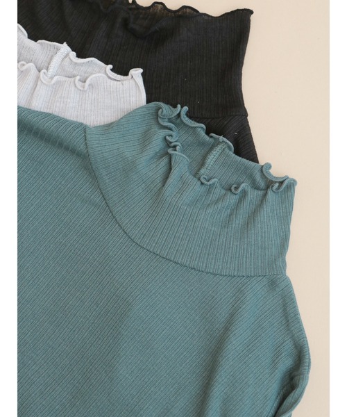 Te chichi(テチチ)の「ランダムリブメローカットソー(Tシャツ/カットソー・レディース・ブラック/グレー/オフホワイト/グリーン・フリ-)」の4枚目の写真