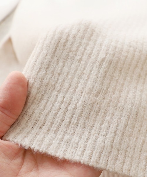 reca(レカ)の「深Vネックニットトップス(ニット/セーター・レディース・ブラック/ブルーグレー/オートミール/ダークベージュ/チャコールグレー・FREE)」の8枚目の写真