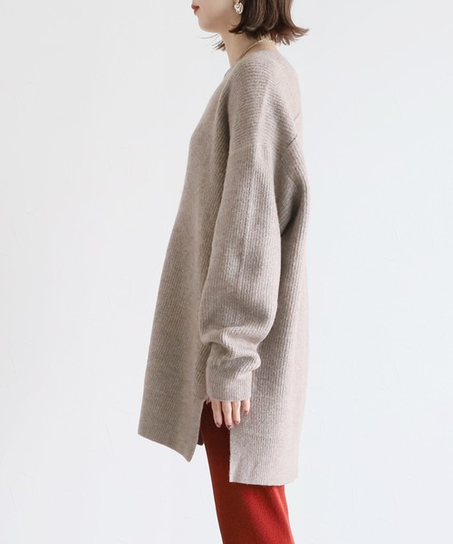 reca(レカ)の「深Vネックニットトップス(ニット/セーター・レディース・ブラック/ブルーグレー/オートミール/ダークベージュ/チャコールグレー・FREE)」の17枚目の写真