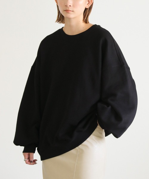 select MOCA（セレクトモカ）の「裏起毛ビッグボリュームスウェットトップス（スウェット・レディース・ブラック/アイボリー/グレイッシュベージュ・FREE）」の16枚目の写真