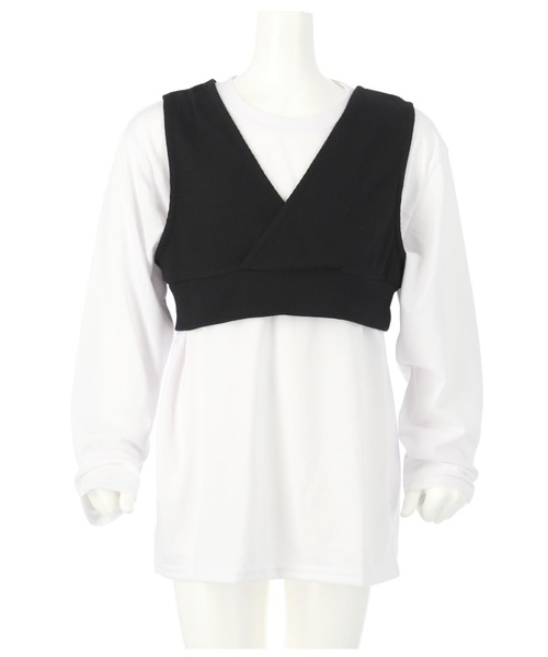 ANAP kids(アナップキッズ)の「バックロゴロンT+テレコリブベストセット(Tシャツ/カットソー・キッズ・ブラウン/ブラック・130cm/120cm/110cm)」の13枚目の写真