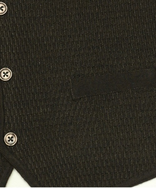 TOKYO SHIRTS（トウキョウシャツ）の「サーマルワッフル 後身布帛ニットジレ（ベスト・メンズ・ダークブラウン/ネイビー・LL/M/L/XL）」の8枚目の写真