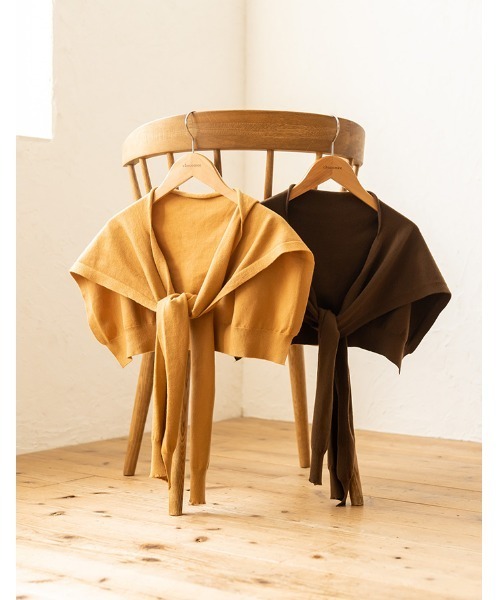 chocomee（チョコミー）の「fake cardigan/フェイクカーディガン（カーディガン/ボレロ・レディース・ブラウン/ベージュ・FREE）」の12枚目の写真