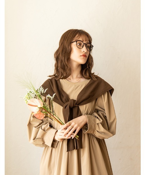 chocomee（チョコミー）の「fake cardigan/フェイクカーディガン（カーディガン/ボレロ・レディース・ブラウン/ベージュ・FREE）」の6枚目の写真