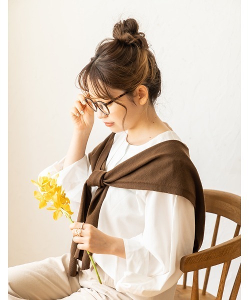 chocomee（チョコミー）の「fake cardigan/フェイクカーディガン（カーディガン/ボレロ・レディース・ブラウン/ベージュ・FREE）」の7枚目の写真