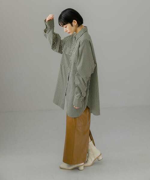 KBF（ケイビーエフ）の「マルチパターンストライプBIGシャツ（シャツ/ブラウス・レディース・レッド系その他/グリーン系その他/ブルー系その他・ONE）」の18枚目の写真