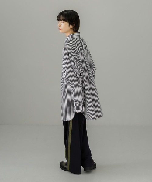 KBF（ケイビーエフ）の「マルチパターンストライプBIGシャツ（シャツ/ブラウス・レディース・レッド系その他/グリーン系その他/ブルー系その他・ONE）」の19枚目の写真