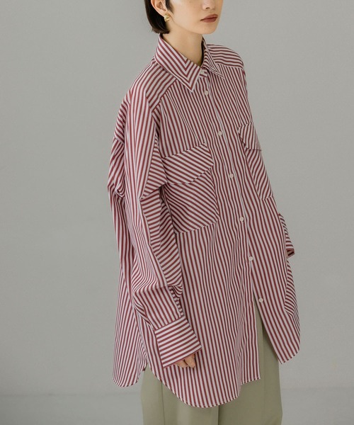 KBF（ケイビーエフ）の「マルチパターンストライプBIGシャツ（シャツ/ブラウス・レディース・レッド系その他/グリーン系その他/ブルー系その他・ONE）」の20枚目の写真