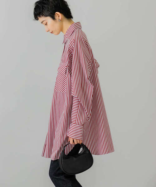 KBF（ケイビーエフ）の「マルチパターンストライプBIGシャツ（シャツ/ブラウス・レディース・レッド系その他/グリーン系その他/ブルー系その他・ONE）」の7枚目の写真