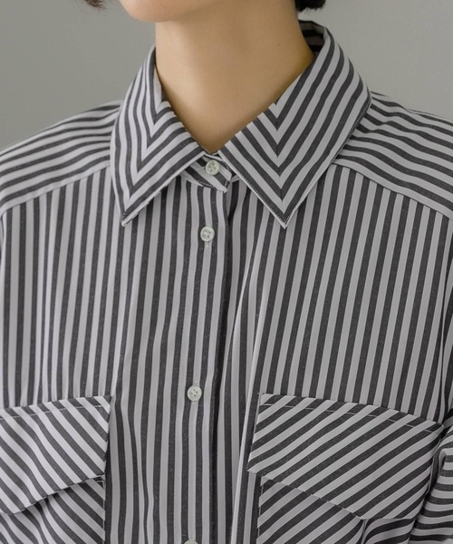 KBF（ケイビーエフ）の「マルチパターンストライプBIGシャツ（シャツ/ブラウス・レディース・レッド系その他/グリーン系その他/ブルー系その他・ONE）」の8枚目の写真