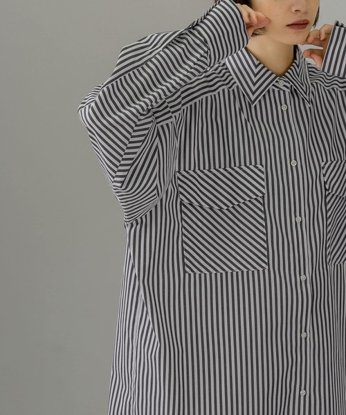 KBF（ケイビーエフ）の「マルチパターンストライプBIGシャツ（シャツ/ブラウス・レディース・レッド系その他/グリーン系その他/ブルー系その他・ONE）」の17枚目の写真
