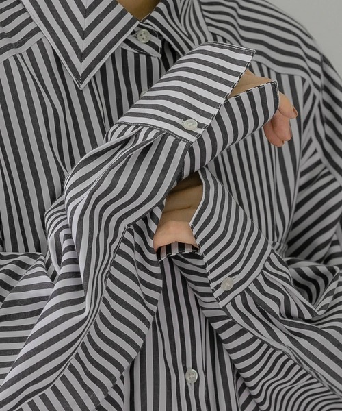 KBF（ケイビーエフ）の「マルチパターンストライプBIGシャツ（シャツ/ブラウス・レディース・レッド系その他/グリーン系その他/ブルー系その他・ONE）」の22枚目の写真