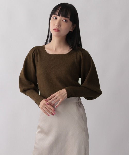 LOWRYS FARM（ローリーズファーム）の「パワショルニット　171325（ニット/セーター・レディース・アイボリー/ブラック/ブラウン・FREE）」の3枚目の写真