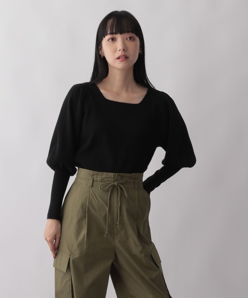 LOWRYS FARM（ローリーズファーム）の「パワショルニット　171325（ニット/セーター・レディース・アイボリー/ブラック/ブラウン・FREE）」の2枚目の写真