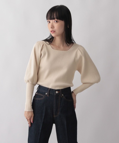 LOWRYS FARM（ローリーズファーム）の「パワショルニット　171325（ニット/セーター・レディース・アイボリー/ブラック/ブラウン・FREE）」の6枚目の写真