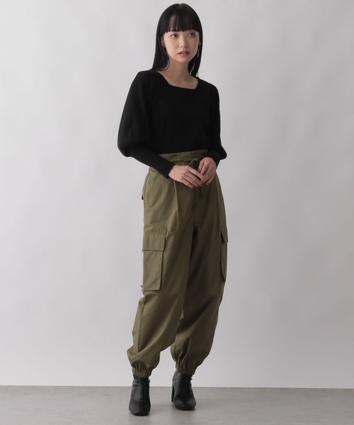 LOWRYS FARM（ローリーズファーム）の「パワショルニット　171325（ニット/セーター・レディース・アイボリー/ブラック/ブラウン・FREE）」の8枚目の写真