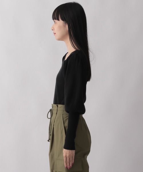 LOWRYS FARM（ローリーズファーム）の「パワショルニット　171325（ニット/セーター・レディース・アイボリー/ブラック/ブラウン・FREE）」の9枚目の写真