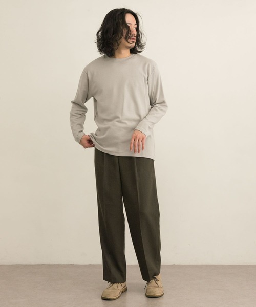 MANUAL ALPHABET(マニュアル アルファベット)の「MANUAL ALPHABET MIL FLEECE CREW-NECK T-SHIRTS(Tシャツ/カットソー・メンズ・グレー/モカ・2/3)」の7枚目の写真