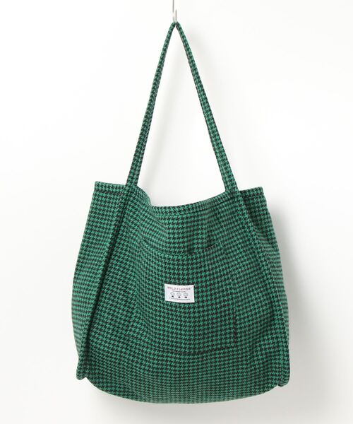 STYLEBLOCK（スタイルブロック）の「千鳥格子柄トートバッグ（トートバッグ・レディース・ダークグリーン/グリーン/ホワイト・FREE）」の9枚目の写真