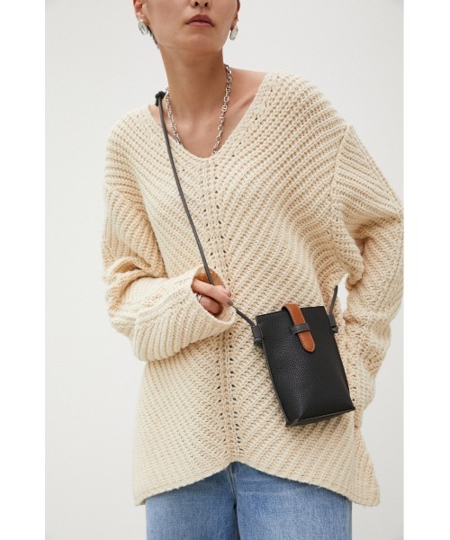 crie conforto（クリーコンフォルト）の「配色モバイルショルダー（ショルダーバッグ・レディース・ベージュ/ブラック・FREE）」の5枚目の写真