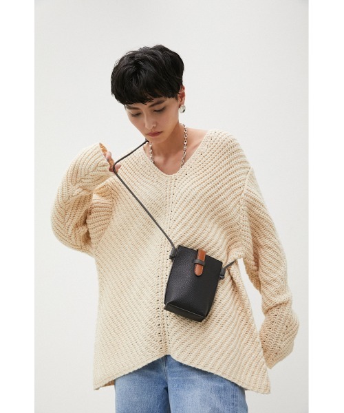 crie conforto（クリーコンフォルト）の「配色モバイルショルダー（ショルダーバッグ・レディース・ベージュ/ブラック・FREE）」の8枚目の写真