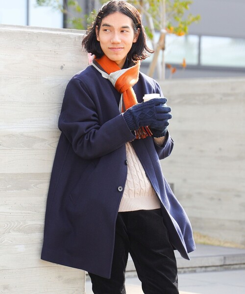 BEAMS HEART(ビームスハート)の「ニット コンビ グローブ(手袋・メンズ・ブラック/チャコールグレー/ネイビー・ONE SIZE)」の7枚目の写真