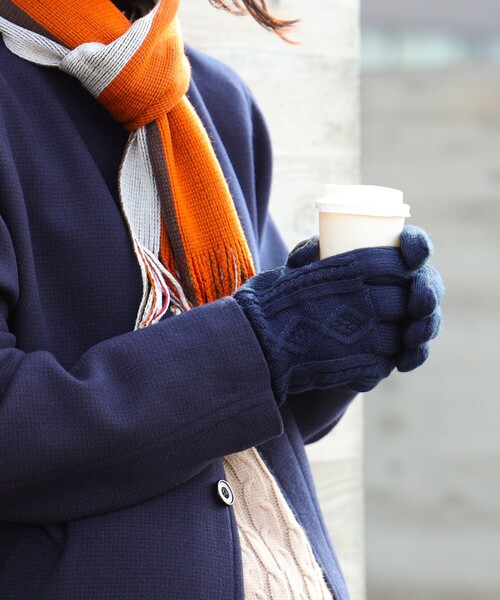 BEAMS HEART(ビームスハート)の「ニット コンビ グローブ(手袋・メンズ・ブラック/チャコールグレー/ネイビー・ONE SIZE)」の8枚目の写真