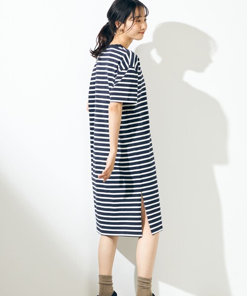 SHARE PARK（シェアパーク）の「【UVカット】ボーダーロゴ半袖カットワンピース（ワンピース・レディース・ホワイト系1/ブルー系1・SMALL/MEDIUM/X-SMALL）」の10枚目の写真