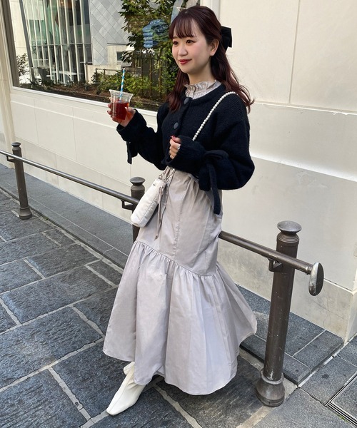 one after another NICE CLAUP（ワンアフターアナザーナイスクラップ）の「【スタッフ考案アイテム】配色ベルトロングワンピース（ワンピース・レディース・オフホワイト/ピンク/グレー・FREE）」の8枚目の写真