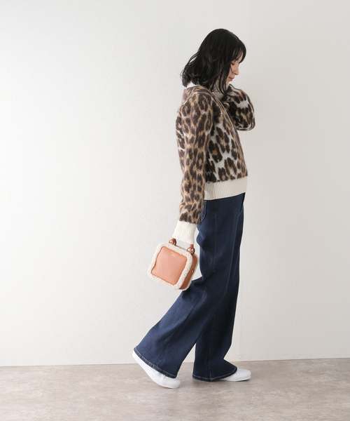 U by SPICK&SPAN（ユーバイスピックアンドスパン）の「【GANNI/ガニー】 レオパードジャカードニットプルオーバー（ニット/セーター・レディース・キャメル・FREE）」の3枚目の写真