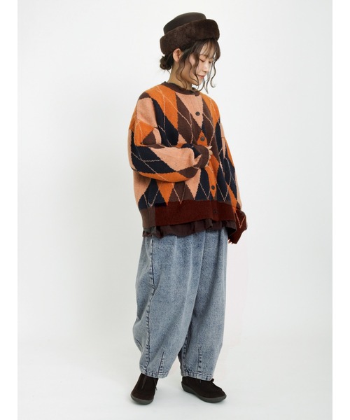 Samansa Mos2(サマンサ モスモス)の「デニム裾タックパンツ(デニムパンツ・レディース・ブルー/サックスブルー・フリ-)」の5枚目の写真