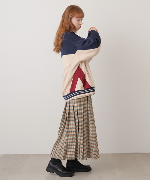 DOUBLE NAME（ダブルネーム）の「配色レトロラインリブジャージ（ジャージ・レディース・ネイビー/グリーン/レッド・FREE）」の7枚目の写真