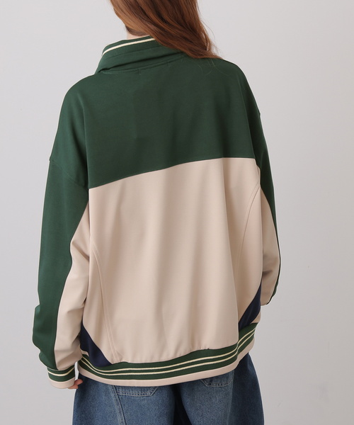 DOUBLE NAME（ダブルネーム）の「配色レトロラインリブジャージ（ジャージ・レディース・ネイビー/グリーン/レッド・FREE）」の11枚目の写真