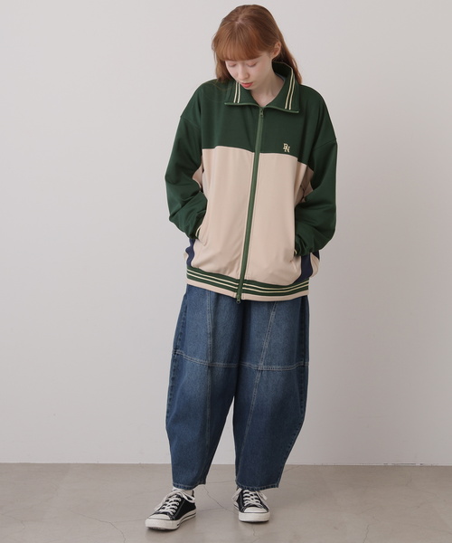 DOUBLE NAME（ダブルネーム）の「配色レトロラインリブジャージ（ジャージ・レディース・ネイビー/グリーン/レッド・FREE）」の17枚目の写真