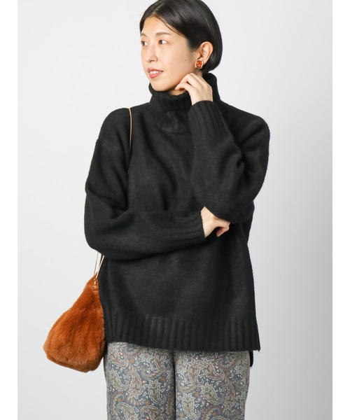 Lugnoncure（ルノンキュール）の「◎カラータートルニット（ニット/セーター・レディース・ブラック/オフホワイト/ブルー/レッド・ﾌﾘ-）」の3枚目の写真