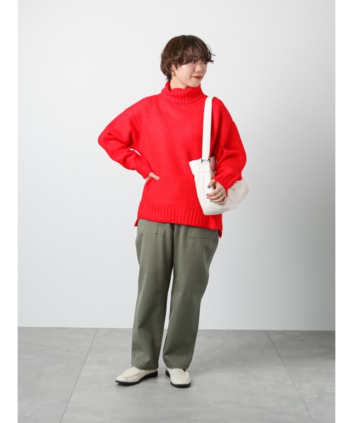 Lugnoncure（ルノンキュール）の「◎カラータートルニット（ニット/セーター・レディース・ブラック/オフホワイト/ブルー/レッド・ﾌﾘ-）」の11枚目の写真