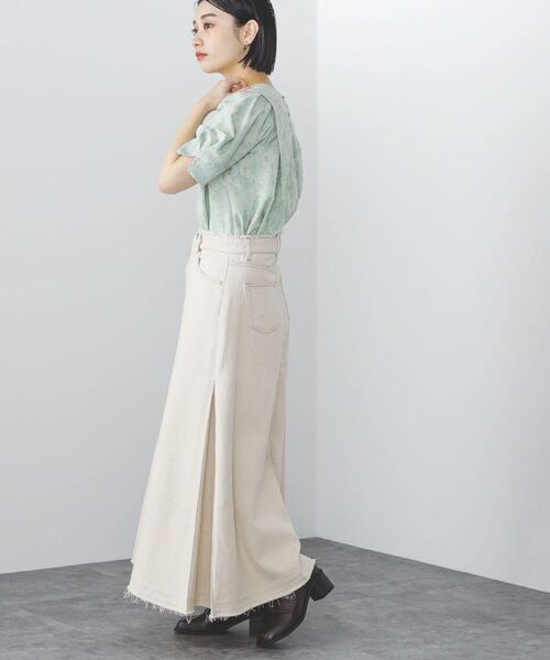 BEAMS HEART(ビームスハート)の「BEAMS HEART / サイドタック デニムスカート(デニムスカート・レディース・ホワイト系その他/ネイビー・SMALL/MEDIUM)」の3枚目の写真