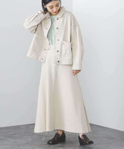 BEAMS HEART(ビームスハート)の「BEAMS HEART / サイドタック デニムスカート(デニムスカート・レディース・ホワイト系その他/ネイビー・SMALL/MEDIUM)」の5枚目の写真