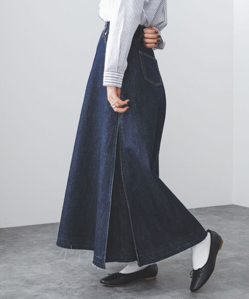 BEAMS HEART(ビームスハート)の「BEAMS HEART / サイドタック デニムスカート(デニムスカート・レディース・ホワイト系その他/ネイビー・SMALL/MEDIUM)」の10枚目の写真