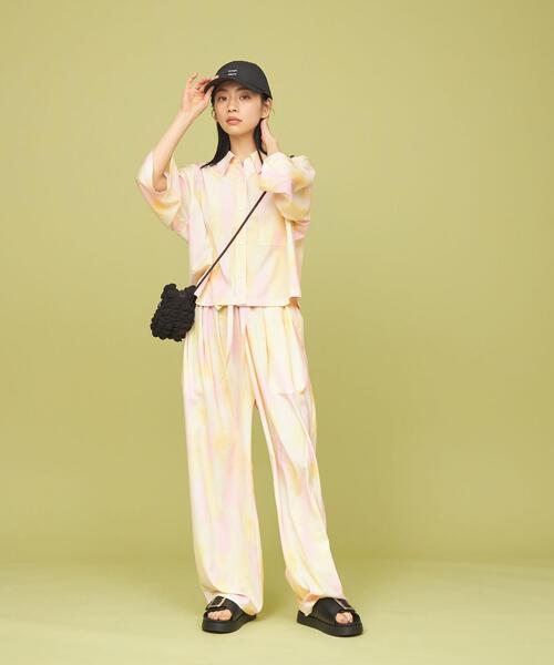 CITEN（シテン）の「＜CITEN＞マーブルプリント シャツ（シャツ/ブラウス・レディース・イエロー・FREE）」の4枚目の写真