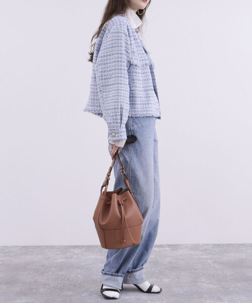 fredy emue（フレディエミュ）の「2ベルト巾着ショルダーバッグ（ショルダーバッグ・レディース・キャメル/ブラック/グレイッシュベージュ・FREE）」の9枚目の写真