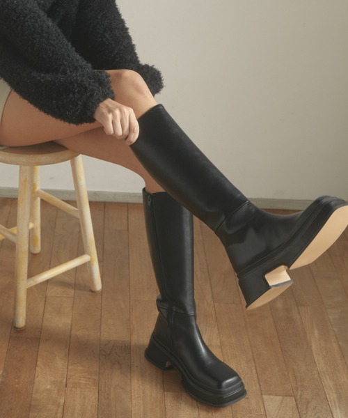 ACYM(アシーム)の「Square sole long ブーツ(ブーツ・レディース・ブラック・SMALL/MEDIUM/LARGE)」の20枚目の写真