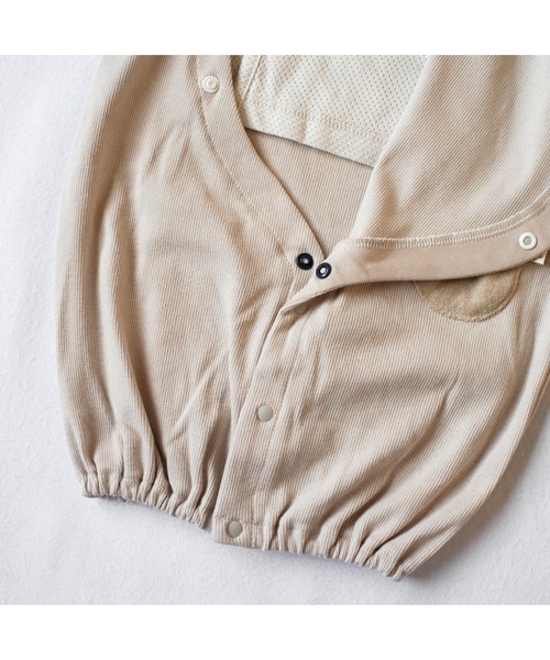 mocmof（モクモフ）の「肌着くっつき ２WAY オール（ロンパース・キッズ・ベージュ/アイボリー・50-70cm）」の7枚目の写真