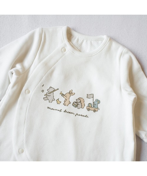 mocmof（モクモフ）の「肌着くっつき ２WAY オール（ロンパース・キッズ・ベージュ/アイボリー・50-70cm）」の9枚目の写真