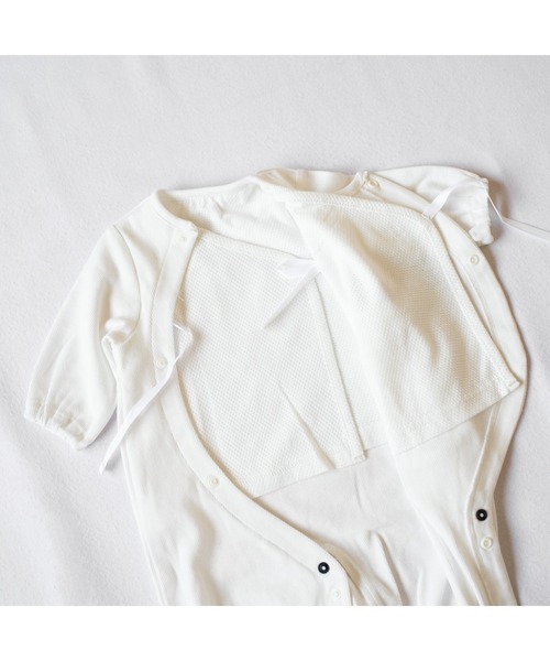 mocmof（モクモフ）の「肌着くっつき ２WAY オール（ロンパース・キッズ・ベージュ/アイボリー・50-70cm）」の5枚目の写真